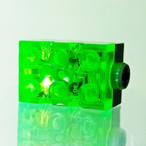 Custom &#039;LED Light&#039; Brick (Green)